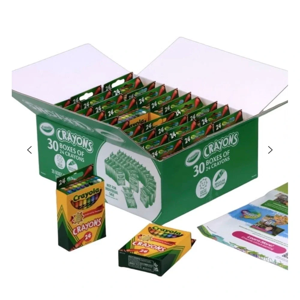 Crayola Crayons Bulk 30 Boxes of 24 Classroom Essentials Art Supplies 720 Total